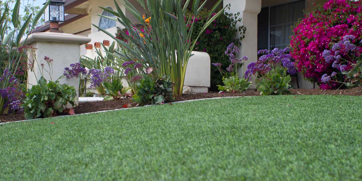 artificial garden grass installation